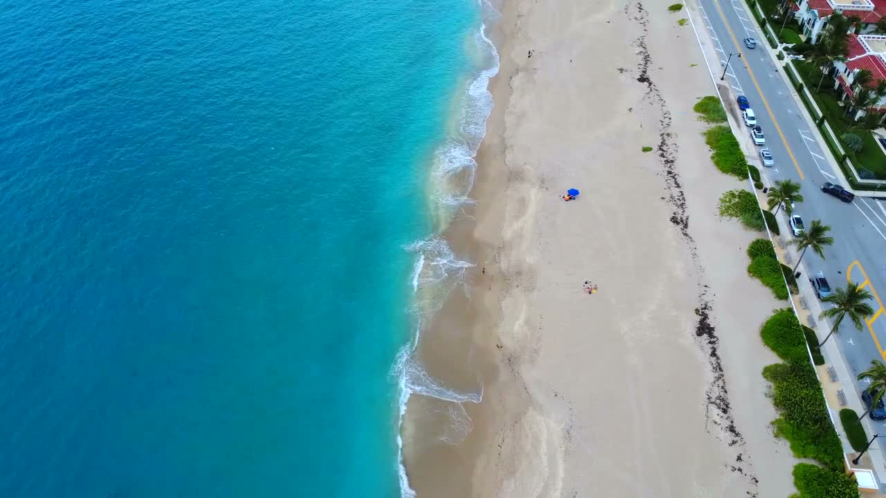 Aerial view of the West Palm Beach coastline in Florida.